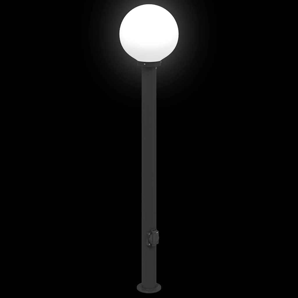 Bollard Light with Outlet 120 cm Black IP44