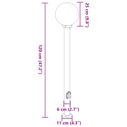 Bollard Lights with Outlet 3 pcs 120 cm Black IP44