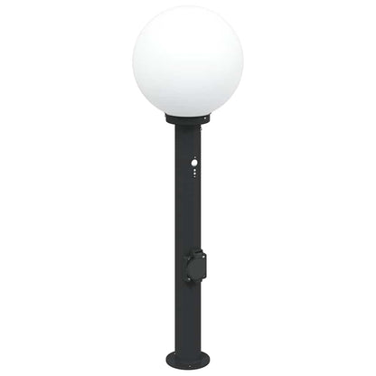 Bollard Lights with Sensor&Outlet 3 pcs 80 cm Black IP44