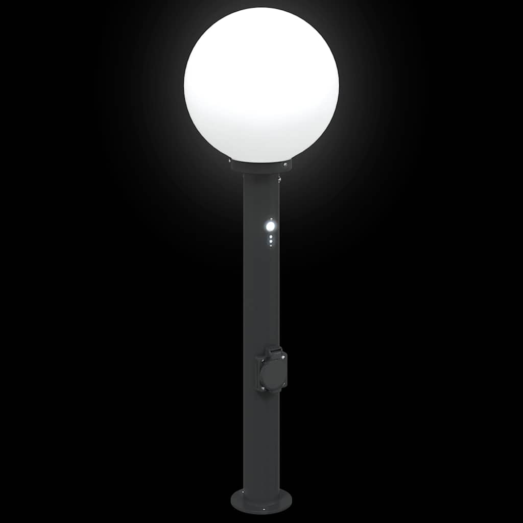 Bollard Lights with Sensor&Outlet 3 pcs 80 cm Black IP44