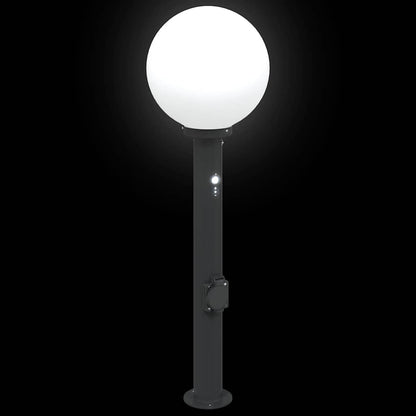 Bollard Lights with Sensor&Outlet 3 pcs 80 cm Black IP44