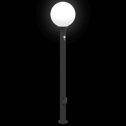 Bollard Light with Sensor&Outlet 120 cm Black IP44