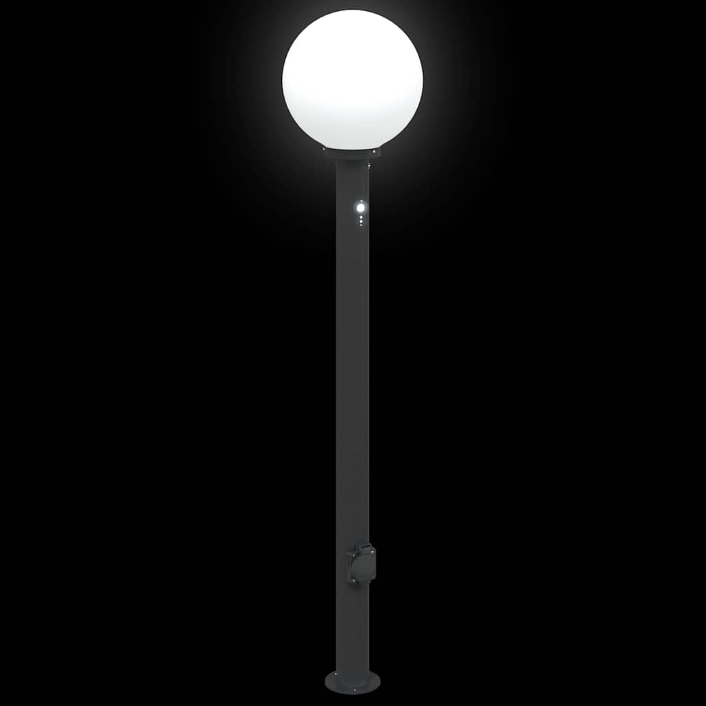 Bollard Lights with Sensor&Outlet 3 pcs 120 cm Black IP44