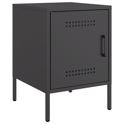 Bedside Cabinet Black 36x39x50.5 cm Steel