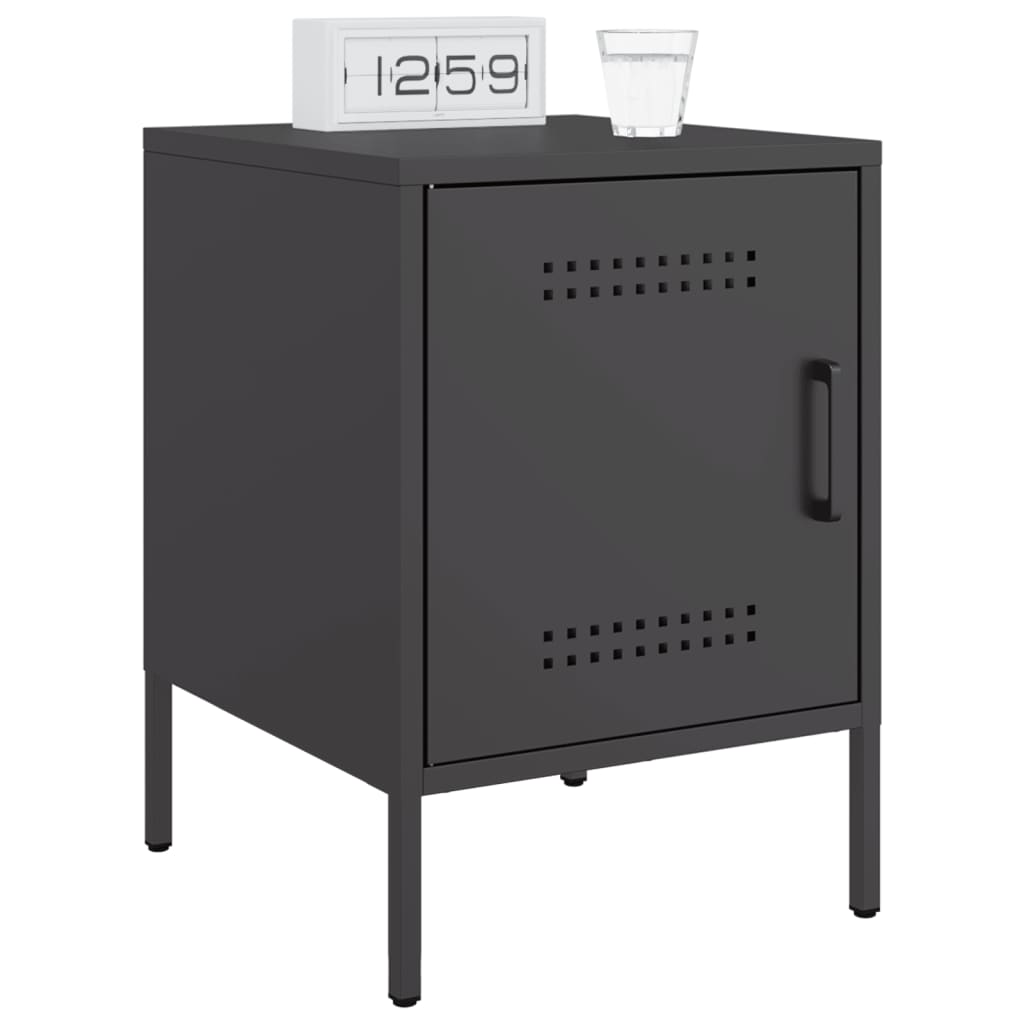 Bedside Cabinet | Black | Steel | Small | Bedside Cabinet | Rectangular