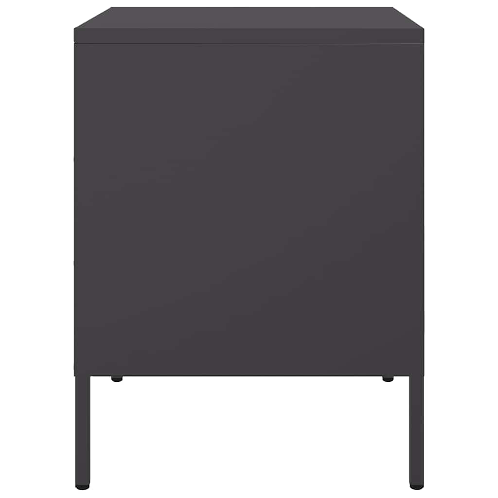 Bedside Cabinet Black 36x39x50.5 cm Steel