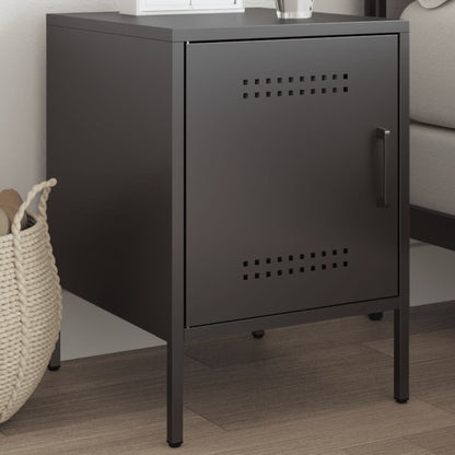 Bedside Cabinet | Black | Steel | Small | Bedside Cabinet | Rectangular
