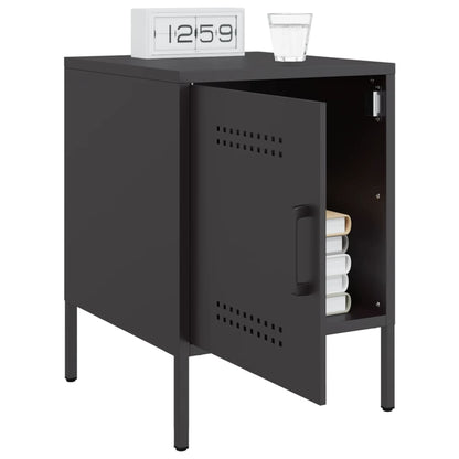 Bedside Cabinets 2 pcs Black 36x39x50,5 cm Steel