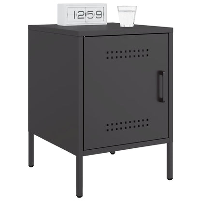 Bedside Cabinets 2 pcs Black 36x39x50,5 cm Steel