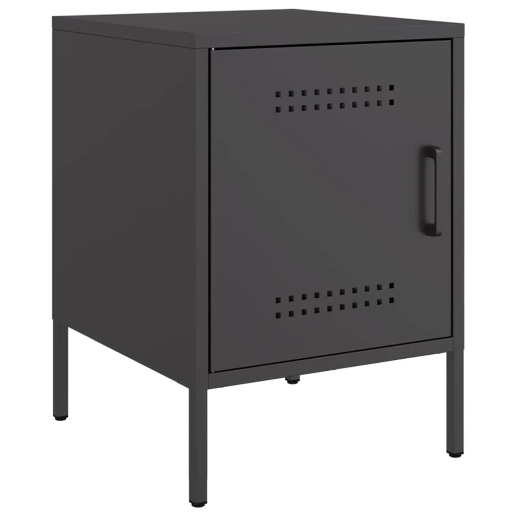 Bedside Cabinets 2 pcs Black 36x39x50,5 cm Steel