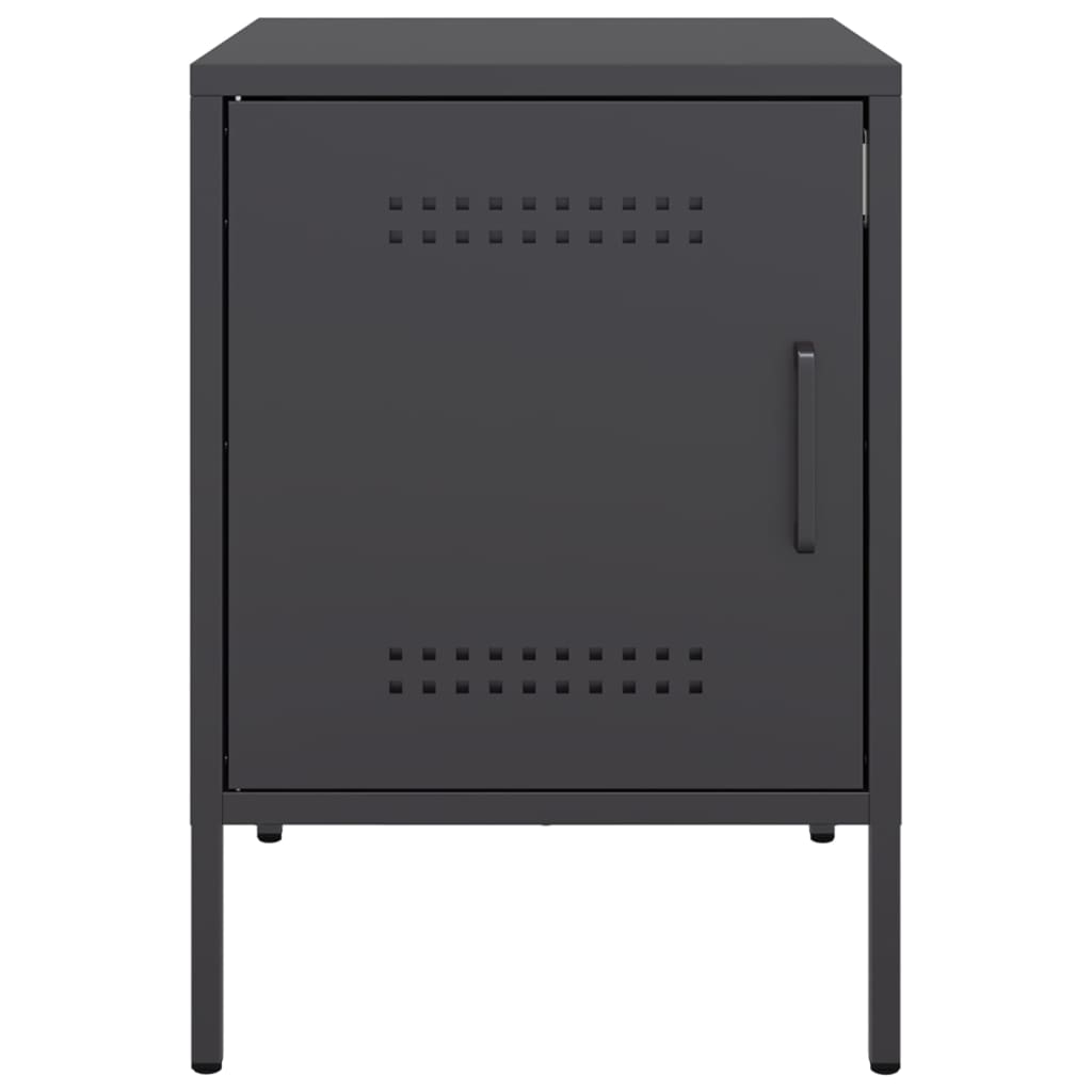 Bedside Cabinets 2 pcs Black 36x39x50,5 cm Steel