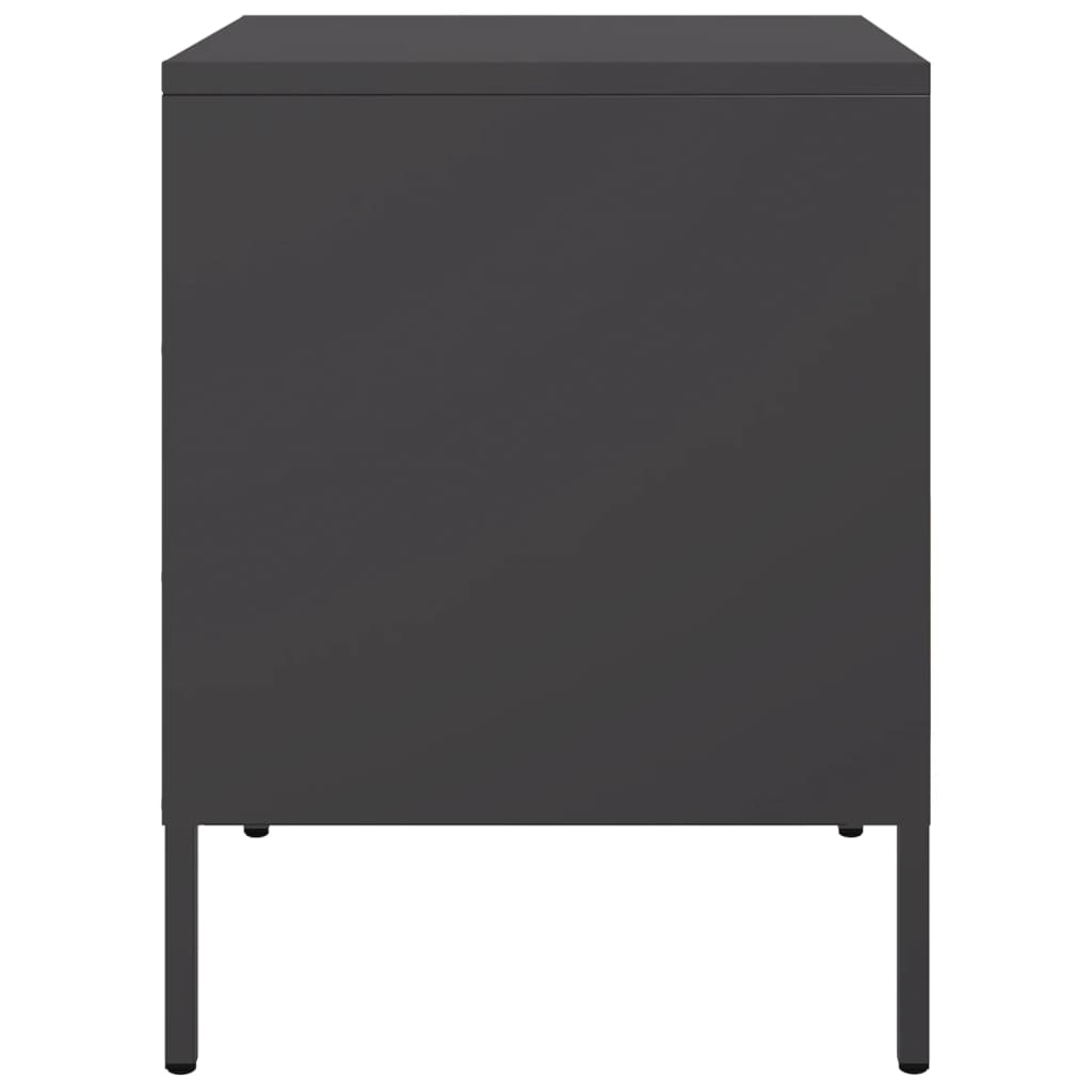 Bedside Cabinets 2 pcs Black 36x39x50,5 cm Steel