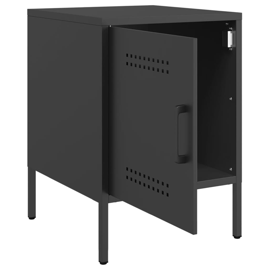Bedside Cabinets 2 pcs Black 36x39x50,5 cm Steel