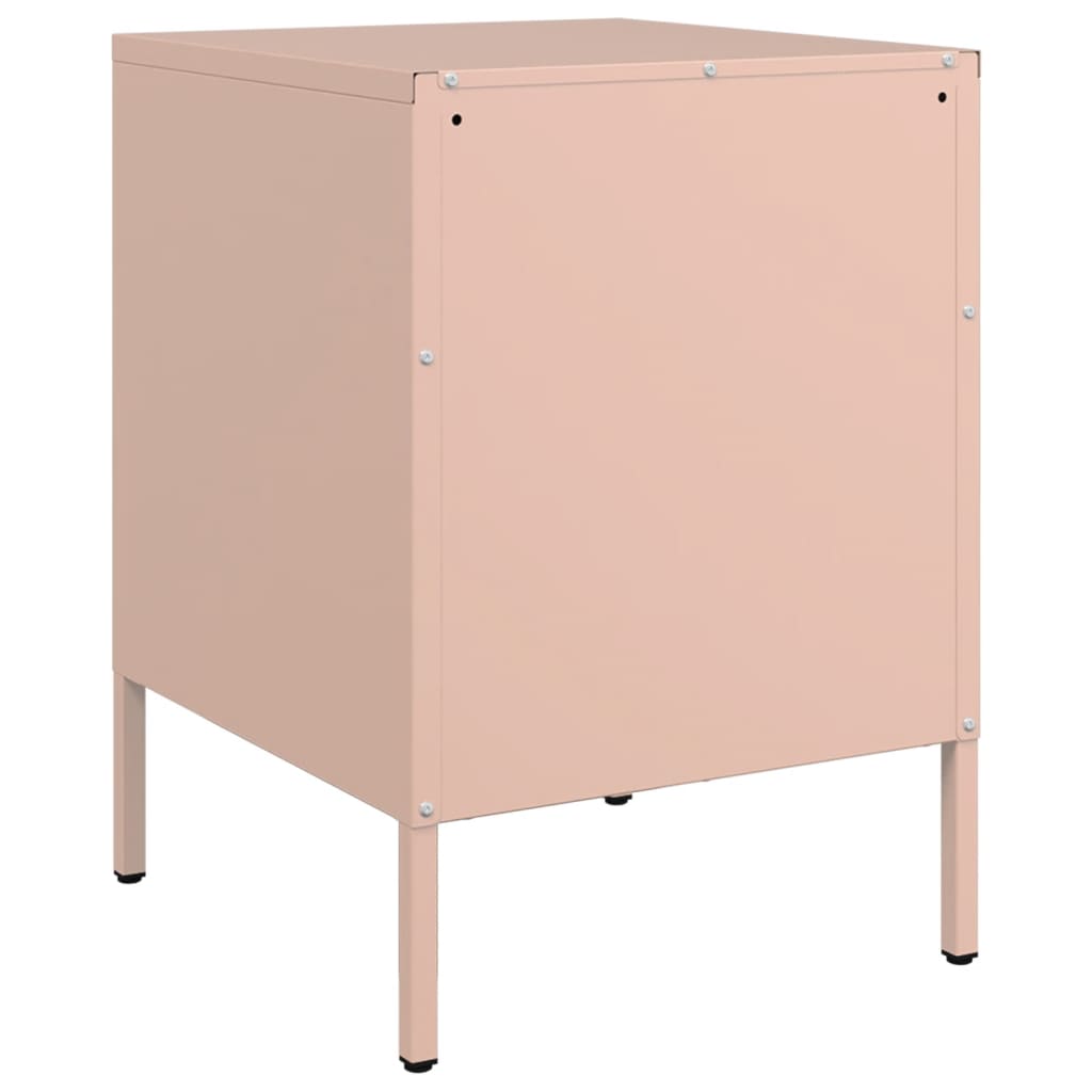 Bedside Cabinets 2 pcs Pink 36x39x50,5 cm Steel