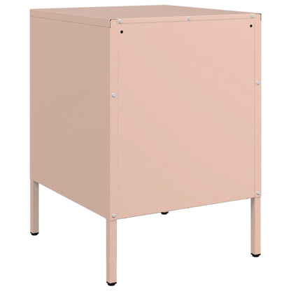 Bedside Cabinets 2 pcs Pink 36x39x50,5 cm Steel
