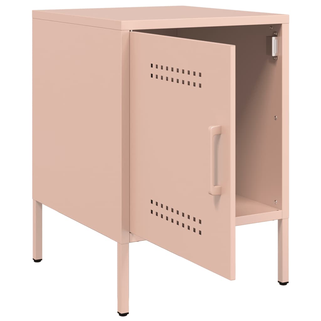 Bedside Cabinets 2 pcs Pink 36x39x50,5 cm Steel