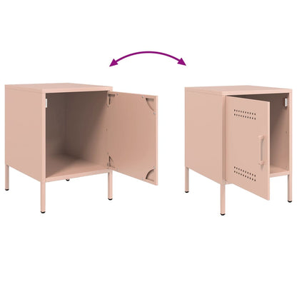 Bedside Cabinets 2 pcs Pink 36x39x50,5 cm Steel