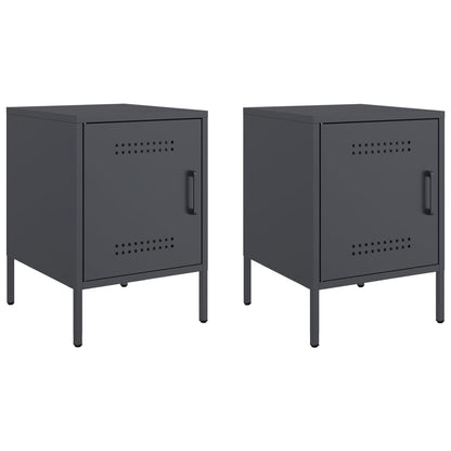 Bedside Cabinets 2 pcs Anthracite 36x39x50,5 cm Steel