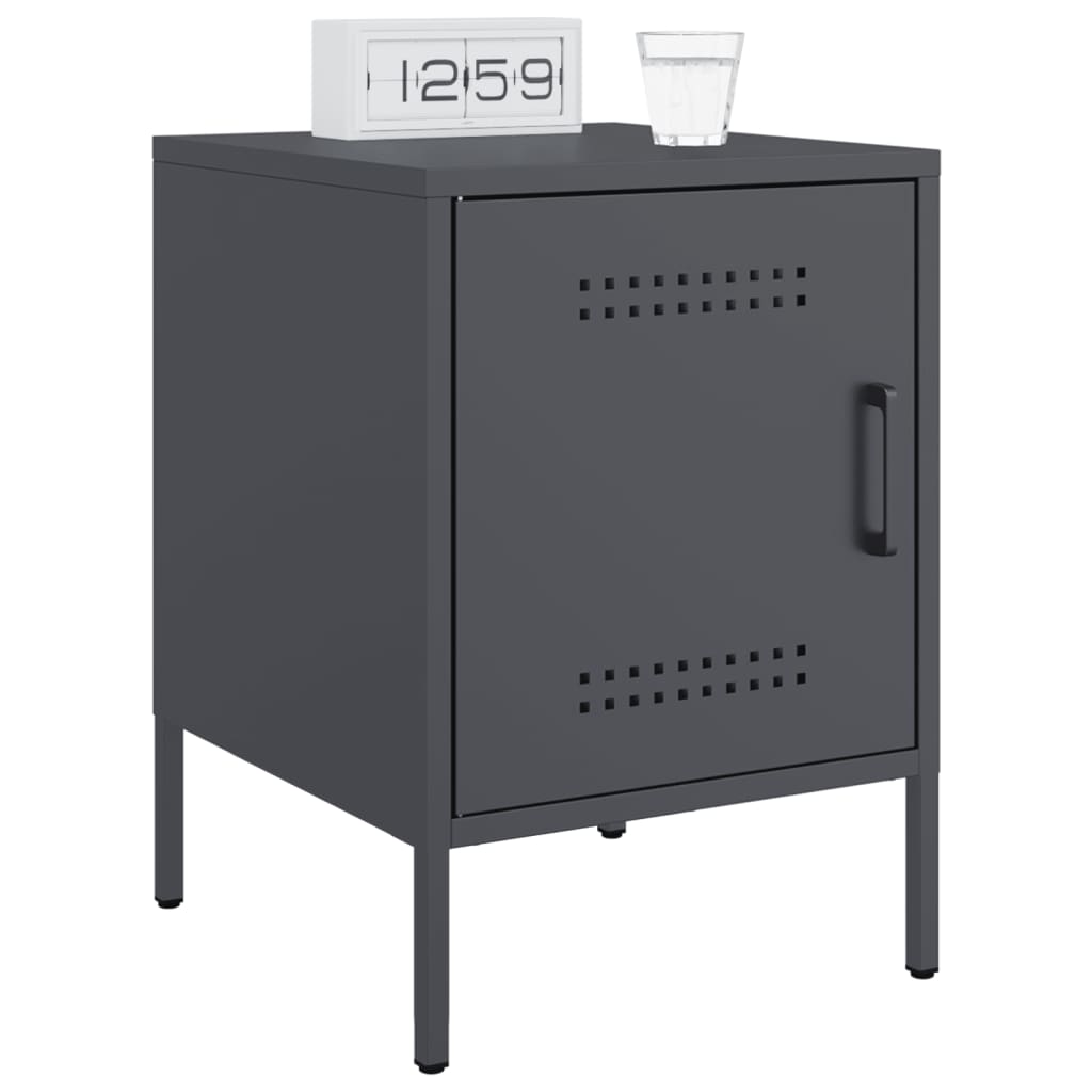 Bedside Cabinets 2 pcs Anthracite 36x39x50,5 cm Steel