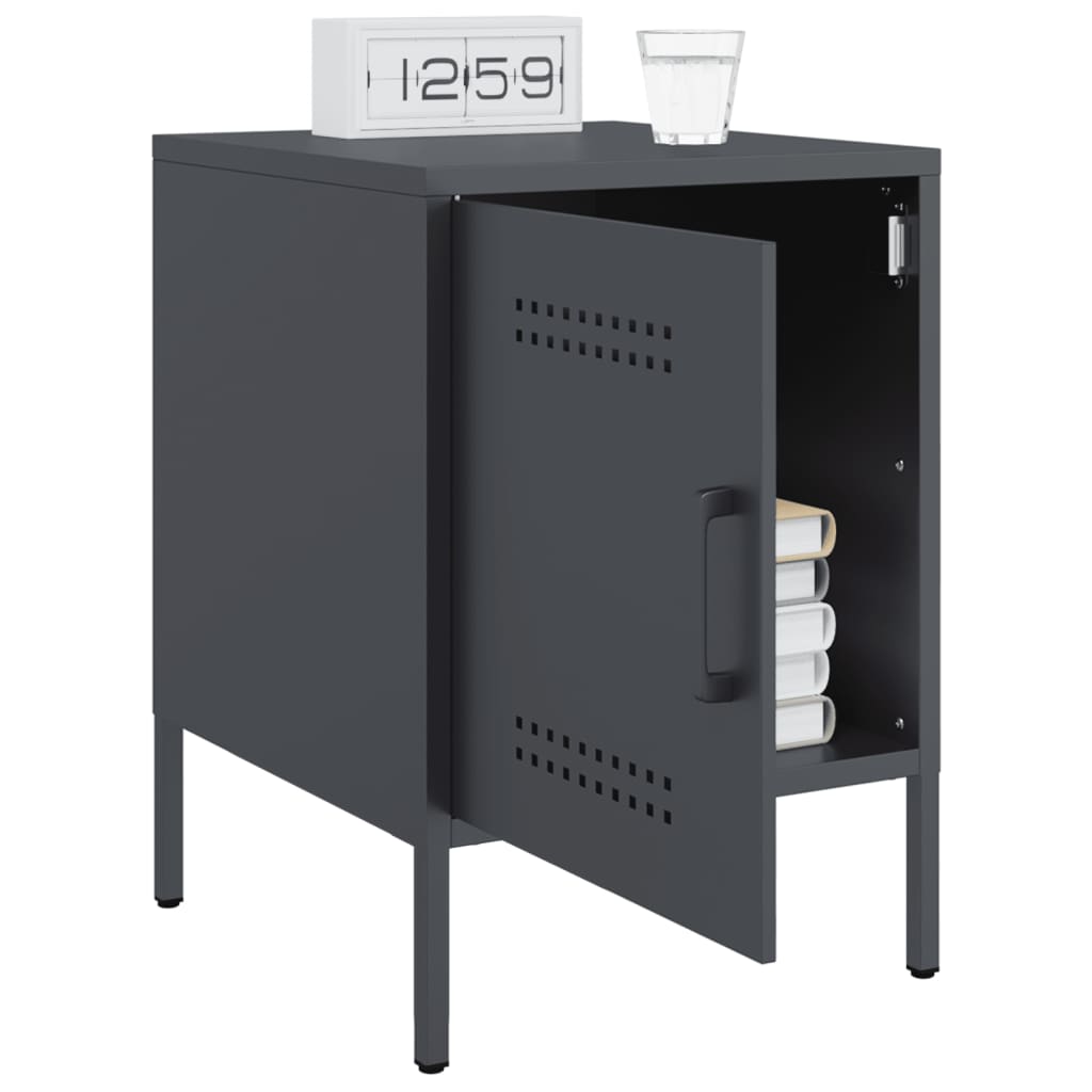 Bedside Cabinets 2 pcs Anthracite 36x39x50,5 cm Steel