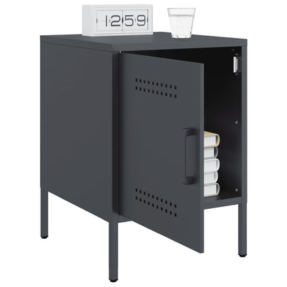 Bedside Cabinets 2 pcs Anthracite 36x39x50,5 cm Steel