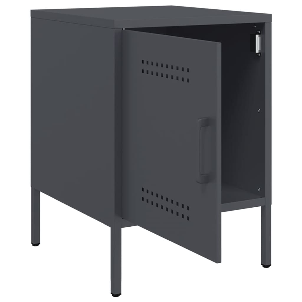 Bedside Cabinets 2 pcs Anthracite 36x39x50,5 cm Steel