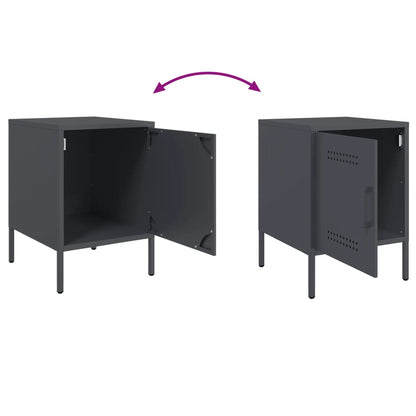 Bedside Cabinets 2 pcs Anthracite 36x39x50,5 cm Steel