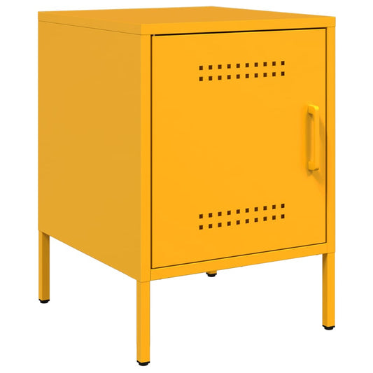 Bedside Cabinet Mustard Yellow 36x39x50.5 cm Steel