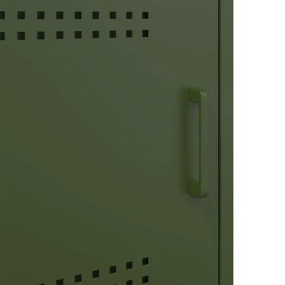 Bedside Cabinets 2 pcs Olive Green 36x39x50,5 cm Steel