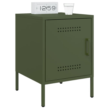 Bedside Cabinets 2 pcs Olive Green 36x39x50,5 cm Steel