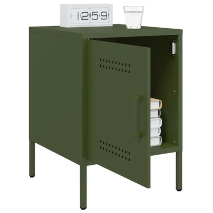Bedside Cabinets 2 pcs Olive Green 36x39x50,5 cm Steel