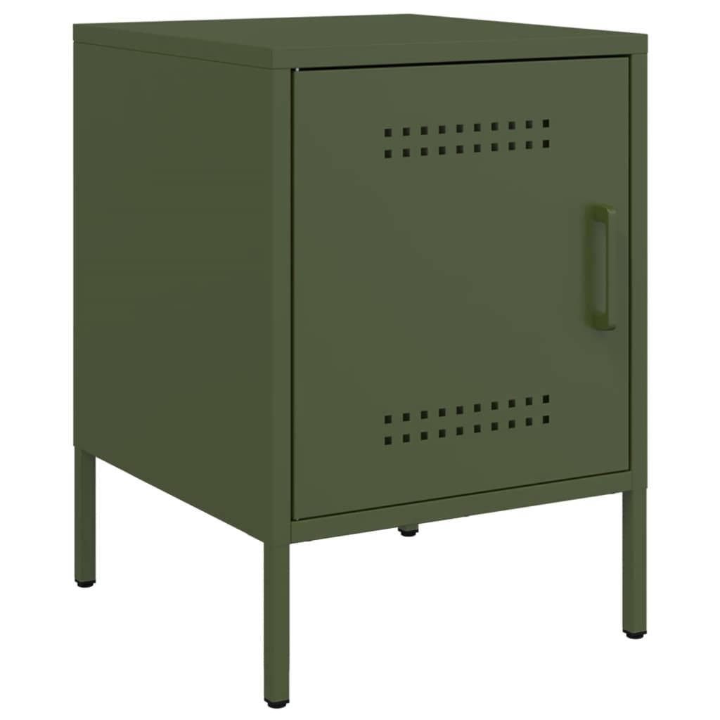 Bedside Cabinets 2 pcs Olive Green 36x39x50,5 cm Steel