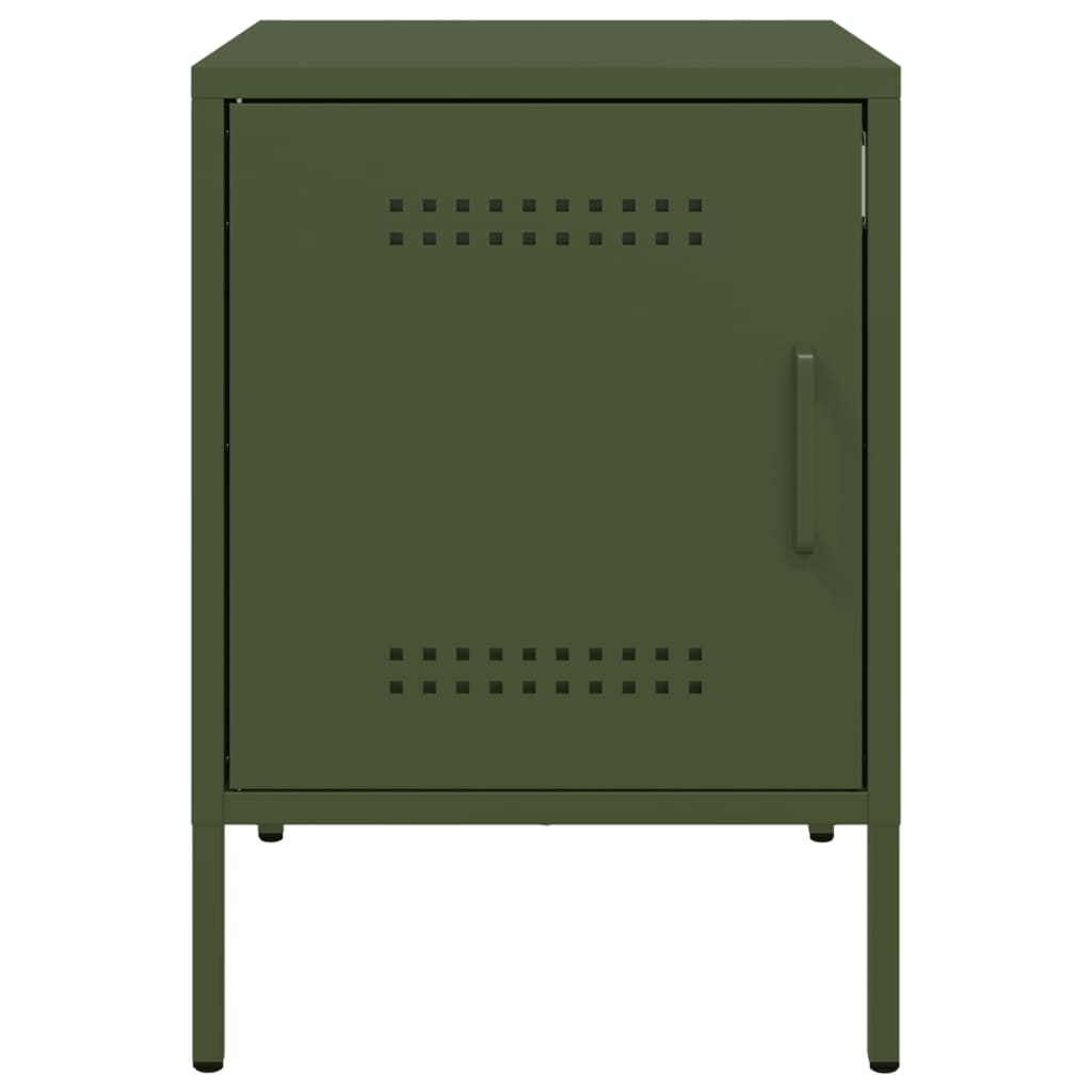 Bedside Cabinets 2 pcs Olive Green 36x39x50,5 cm Steel
