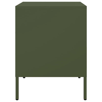 Bedside Cabinets 2 pcs Olive Green 36x39x50,5 cm Steel