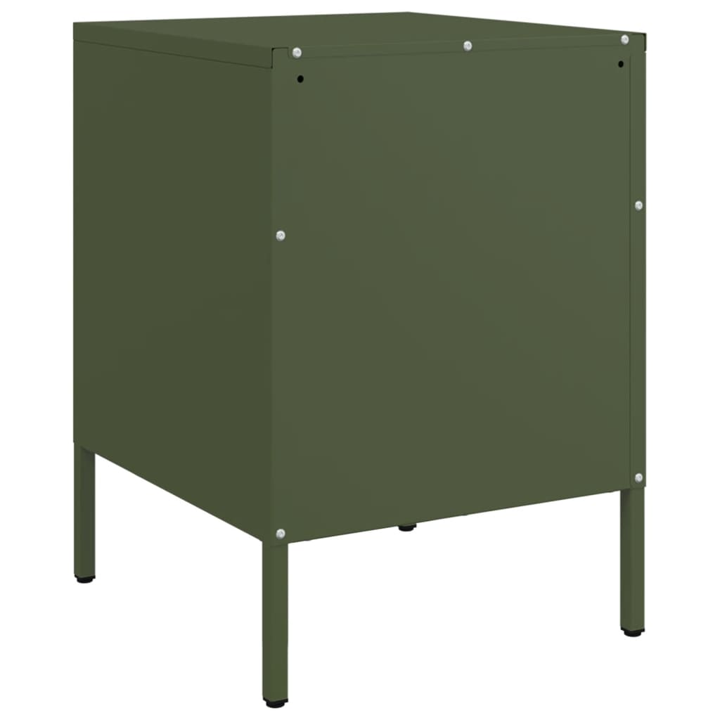 Bedside Cabinets 2 pcs Olive Green 36x39x50,5 cm Steel