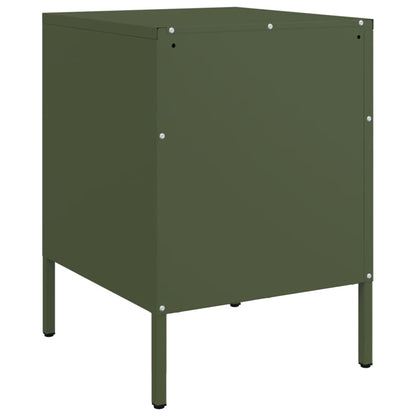 Bedside Cabinets 2 pcs Olive Green 36x39x50,5 cm Steel