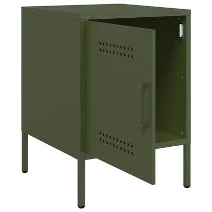 Bedside Cabinets 2 pcs Olive Green 36x39x50,5 cm Steel