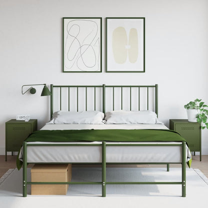 Bedside Cabinets 2 pcs Olive Green 36x39x50,5 cm Steel