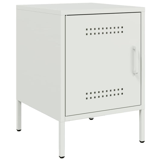 Bedside Cabinet White 36x39x50.5 cm Steel