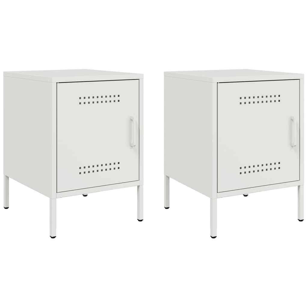 Bedside Cabinets 2 pcs White 36x39x50,5 cm Steel