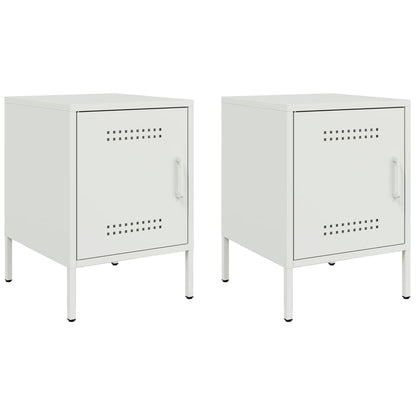 Bedside Cabinets 2 pcs White 36x39x50,5 cm Steel