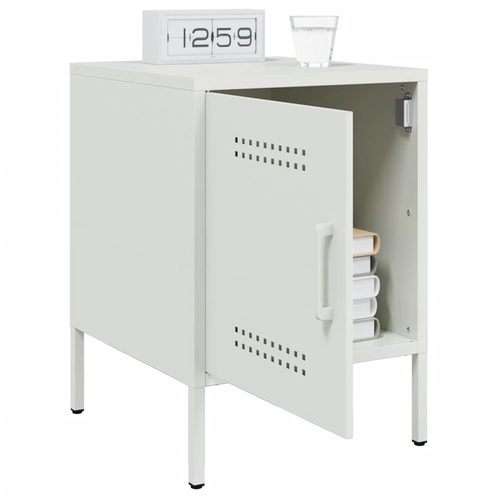 Bedside Cabinets 2 pcs White 36x39x50,5 cm Steel