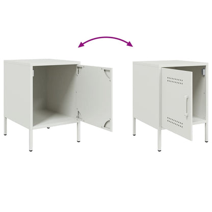 Bedside Cabinets 2 pcs White 36x39x50,5 cm Steel