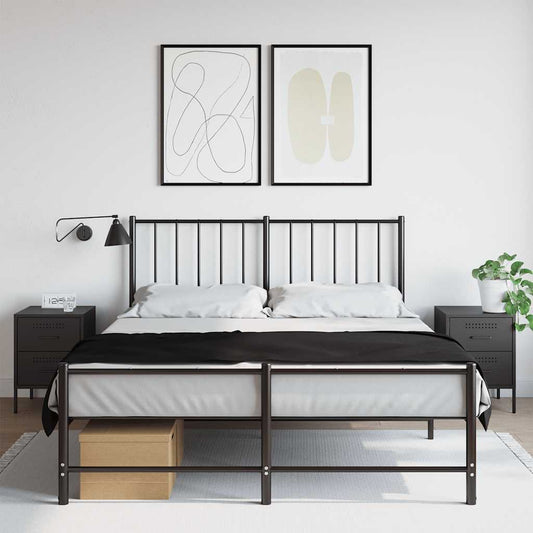 Bedside Cabinets 2 pcs Black 36x39x50.5 cm Steel