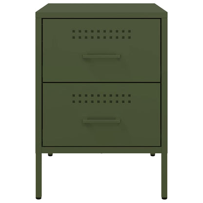 Bedside Cabinets 2 pcs Olive Green 36x39x50.5 cm Steel