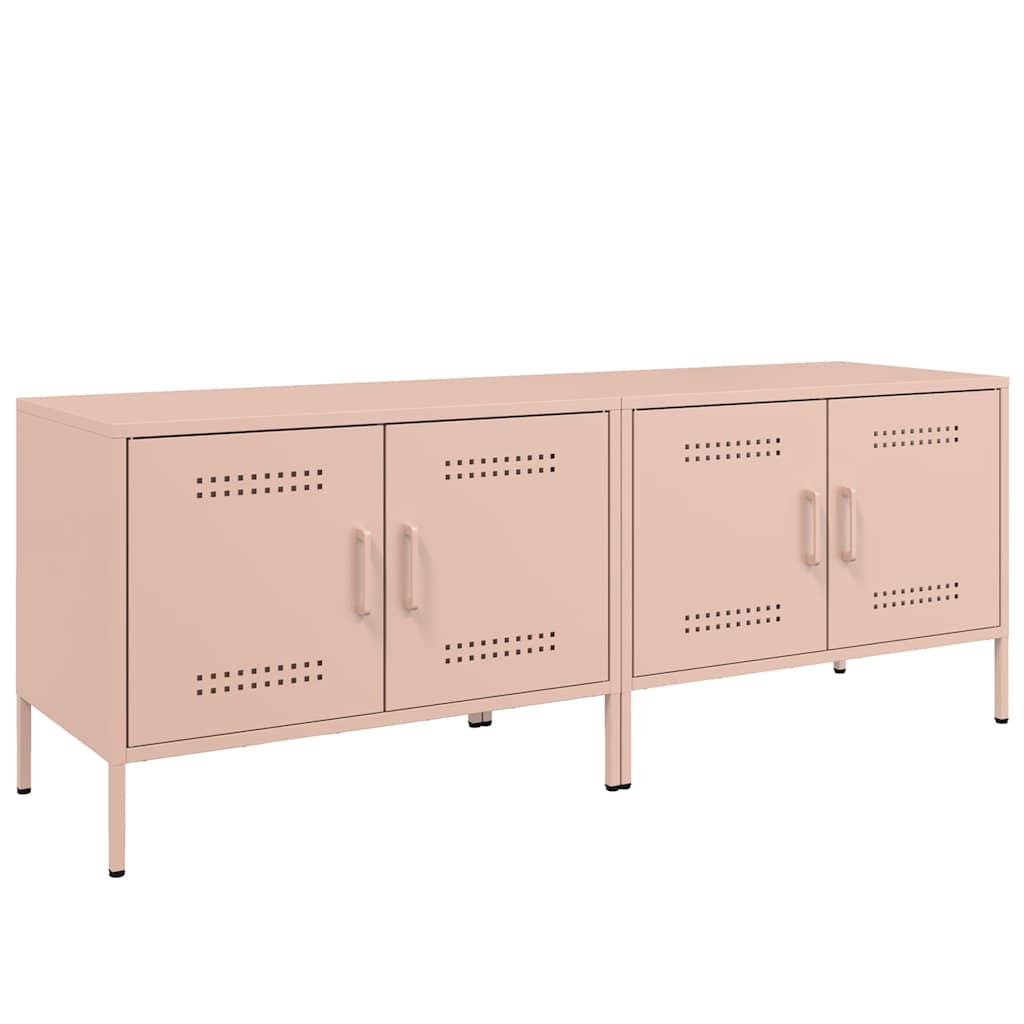 2 Piece TV Cabinet Set Pink 68x39x50,5 cm Steel