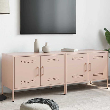 2 Piece TV Cabinet Set Pink 68x39x50,5 cm Steel