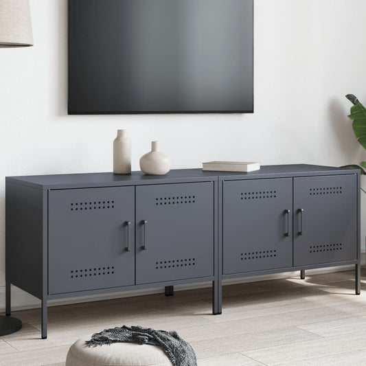 TV Cabinets 2 pcs Anthracite 68x39x50.5 cm Steel
