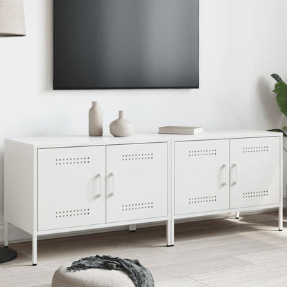 2 Piece TV Cabinet Set White 68x39x50,5 cm Steel