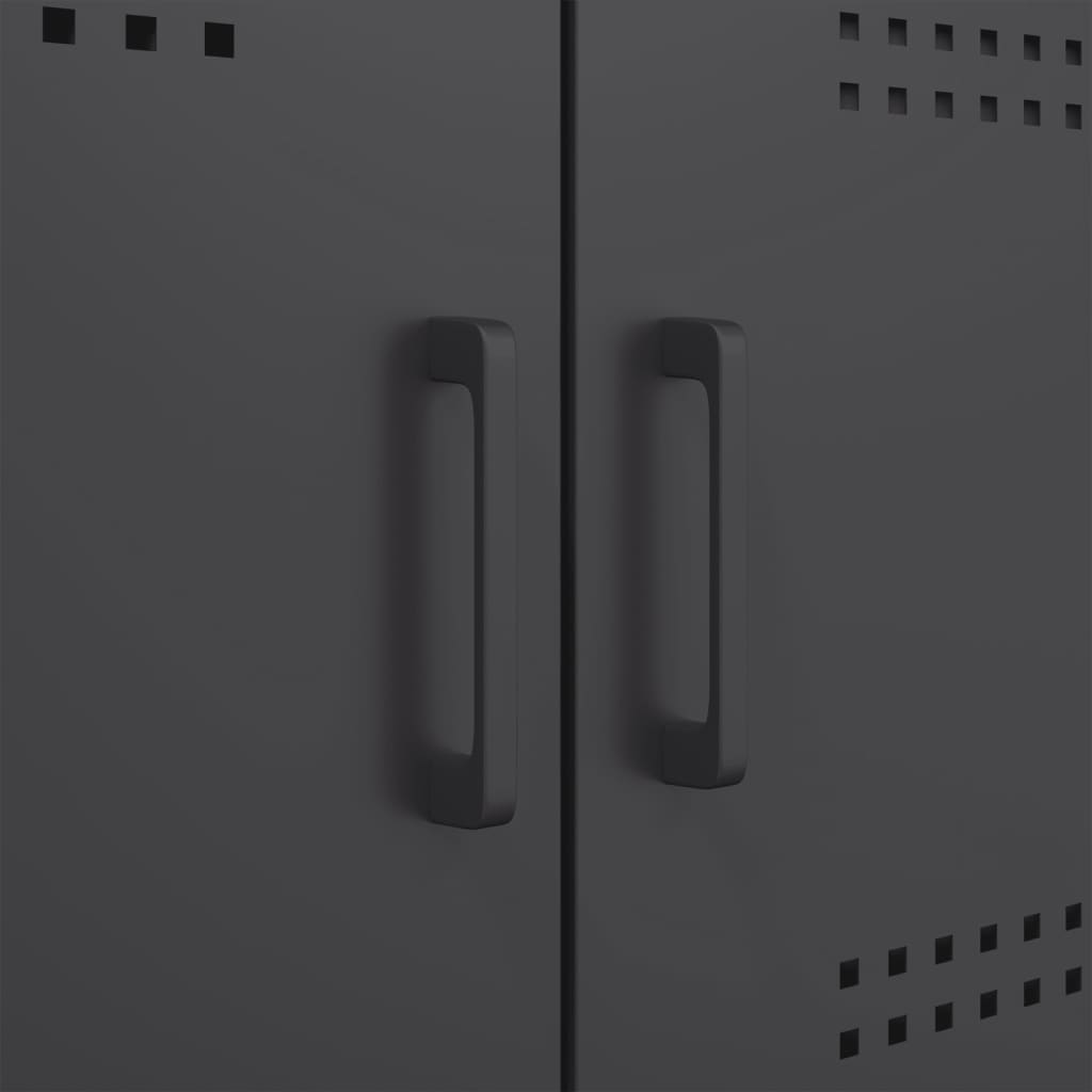 2 Piece TV Cabinet Set Black 68x39x50,5 cm Steel